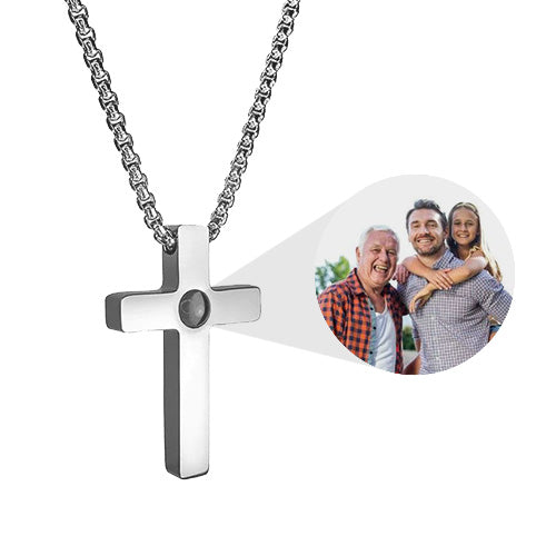 Colar Crucifixo com Foto Personalizável