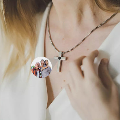 Colar Crucifixo com Foto Personalizável